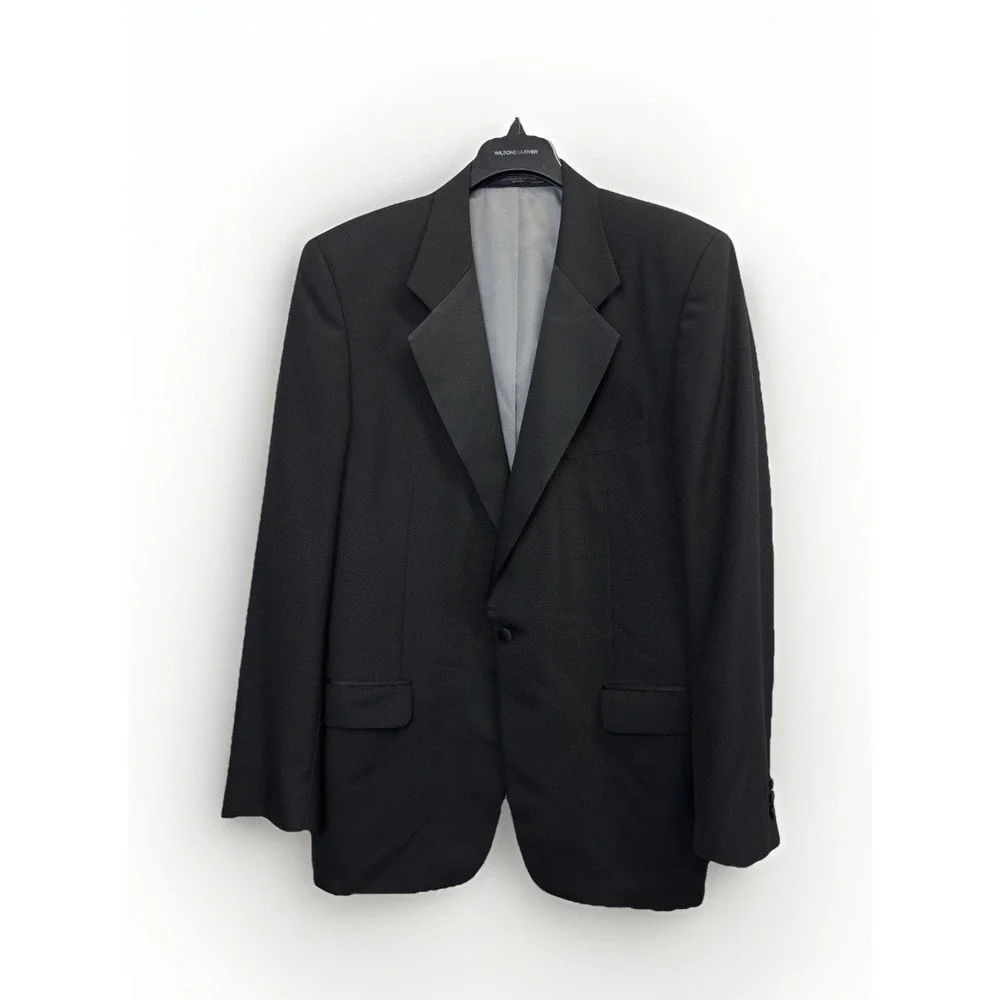 Dario Di Napoli Mens 46XL Black Single Button‎ Tuxedo Jacket Wool Blend Jacket